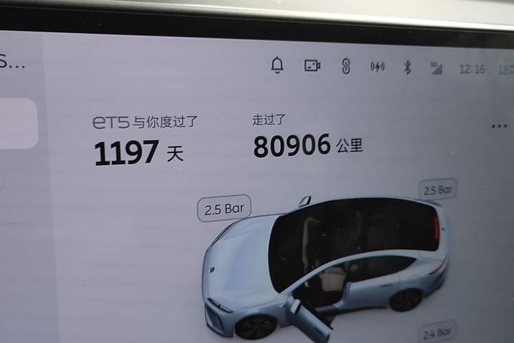 Used Nio ET5 2022 75 kWh Odometer Close Up