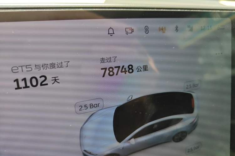 Used Nio ET5 2022 75 kWh Odometer Close Up