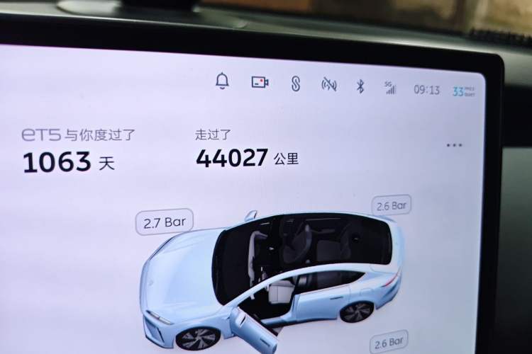 Used Nio ET5 2022 75 kWh Odometer Close Up