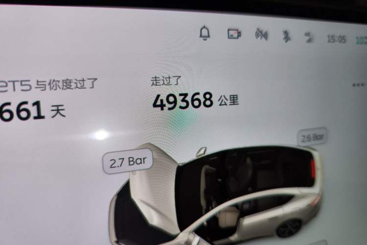 Used Nio ET5 2022 75 kWh Odometer Close Up