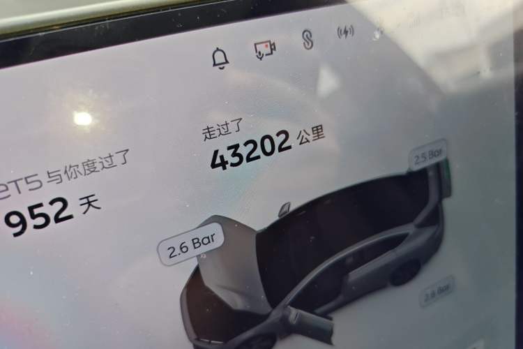 Used Nio ET5 2022 75 kWh Odometer Close Up