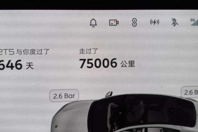 Used Nio ET5 2022 75 kWh Odometer Close Up