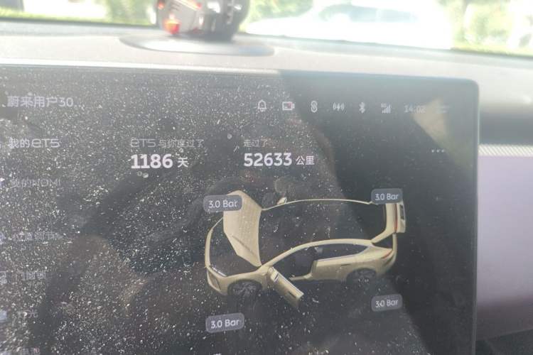 Used Nio ET5 2022 75 kWh Odometer Close Up
