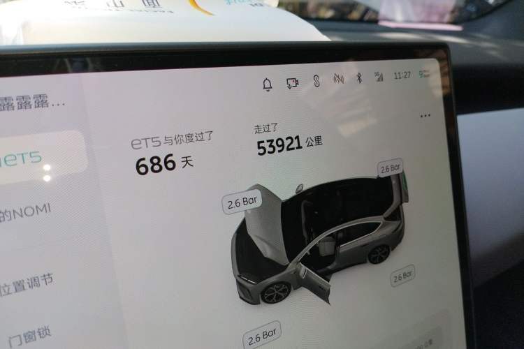 Used Nio ET5 2024 75 kWh Odometer Close Up