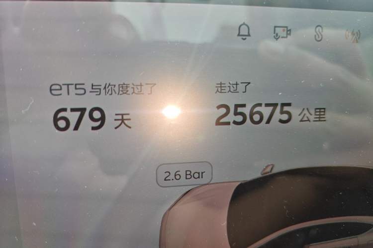 Used Nio ET5 2024 75 kWh Odometer Close Up