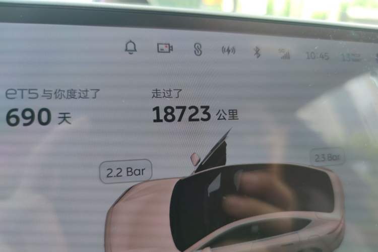 Used Nio ET5 2024 75 kWh Odometer Close Up