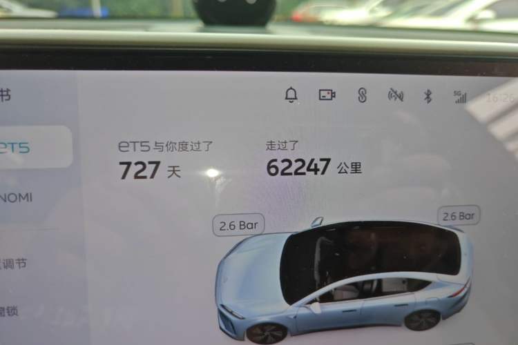 Used Nio ET5 2024 75 kWh Odometer Close Up