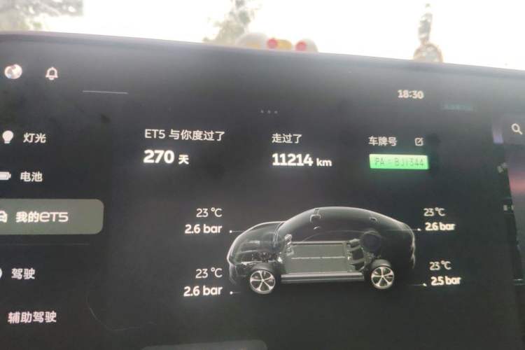 Used Nio ET5 2025 75 kWh Odometer Close Up