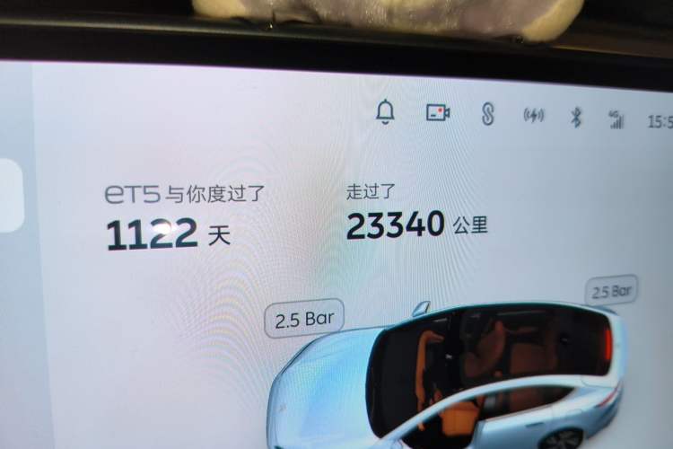 Used Nio ET5T 2023 75 kWh Touring Odometer Close Up