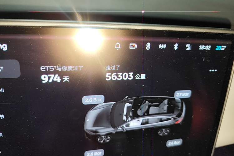 Used Nio ET5T 2024 75kWh Touring Odometer Close Up