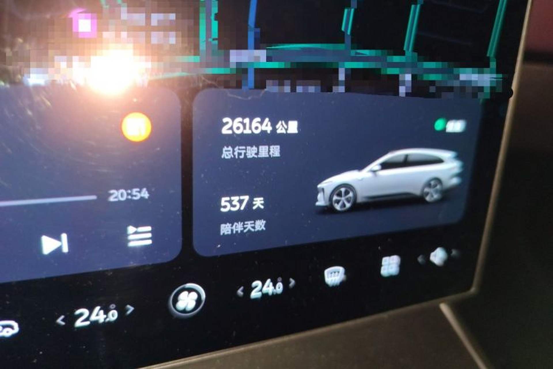 Used Nio ET5T 2024 75kWh Touring Odometer Close Up