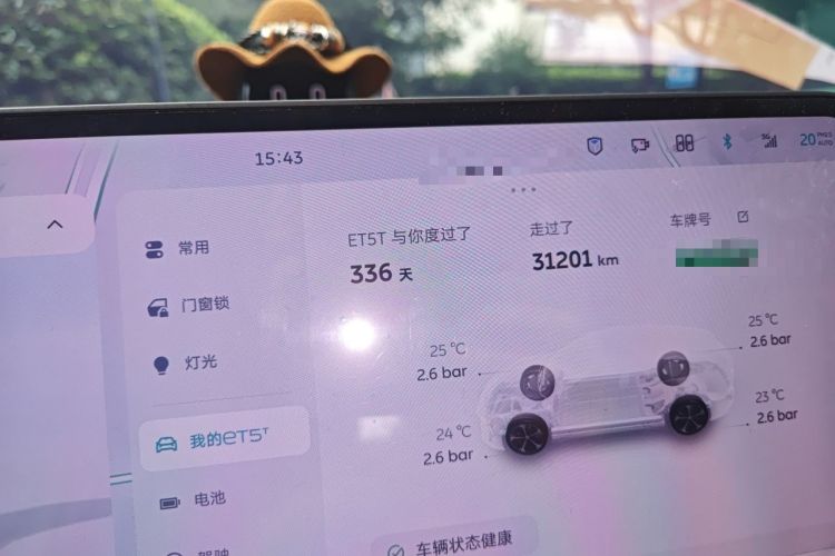 Used Nio ET5T 2025 75 kWh Touring Odometer Close Up