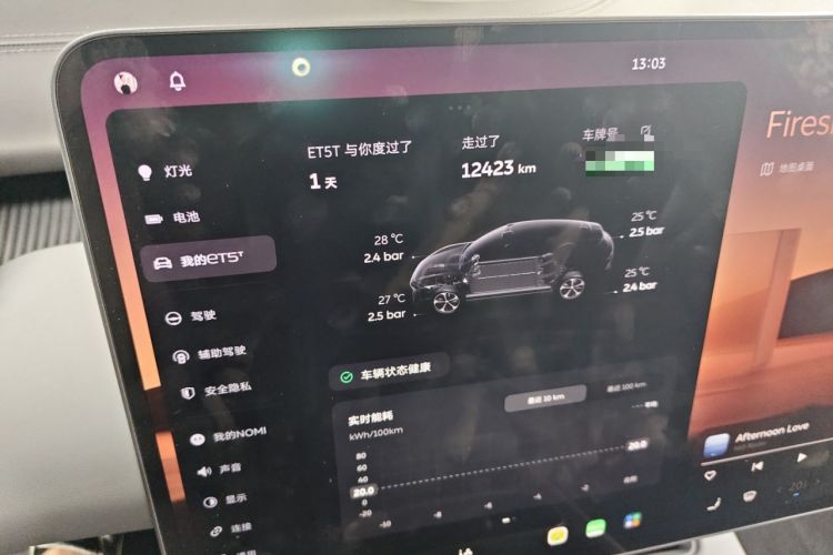 Used Nio ET5T 2025 75 kWh Touring Odometer Close Up