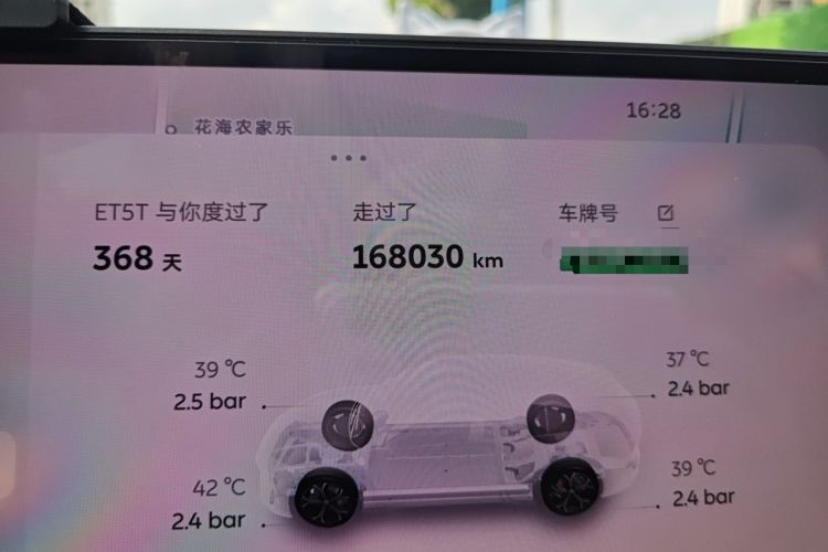 Used Nio ET5T 2025 100kWh Touring Odometer Close Up