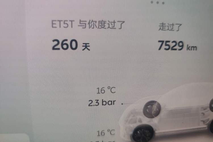 Used Nio ET5T 2025 75 kWh Touring Odometer Close Up