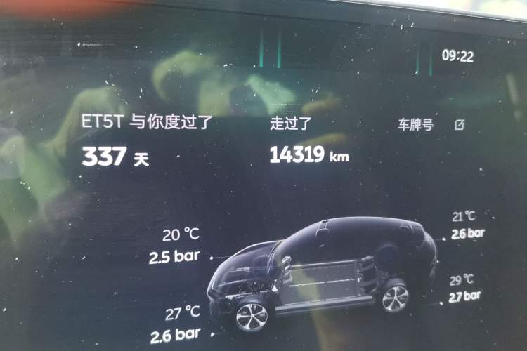 Used Nio ET5T 2025 75 kWh Touring Odometer Close Up