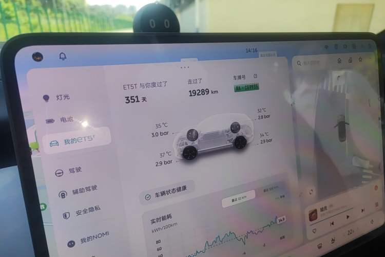 Used Nio ET5T 2025 75 kWh Touring Odometer Close Up