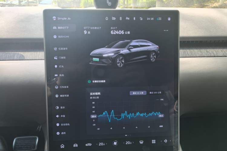 Used Nio ET7 2022 100 kWh Odometer Close Up