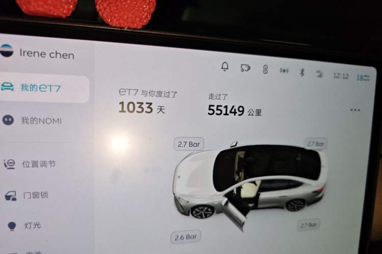 Used Nio ET7 2022 75 kWh Odometer Close Up