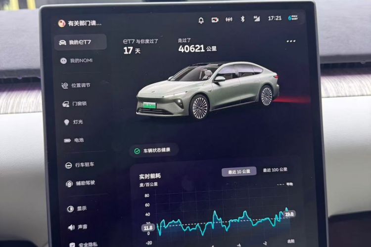 Used Nio ET7 2022 75 kWh Odometer Close Up