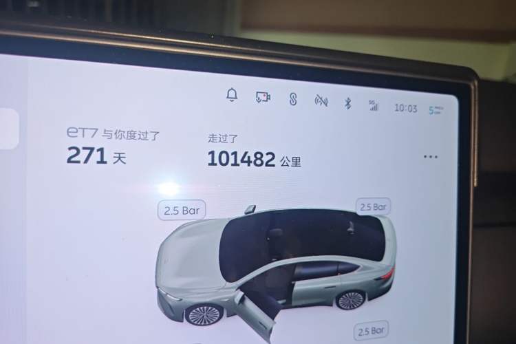 Used Nio ET7 2022 75 kWh Odometer Close Up