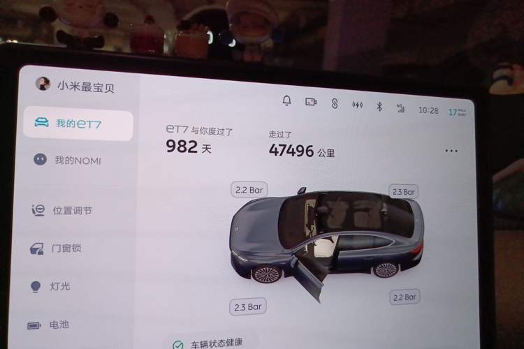 Used Nio ET7 2023 75 kWh Odometer Close Up
