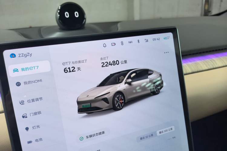 Used Nio ET7 2023 75 kWh Odometer Close Up