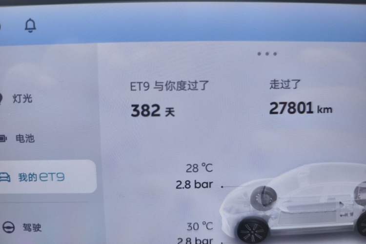 Used Nio ET9 2025 100kWh Signature Edition Odometer Close Up