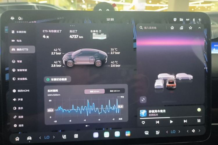 Used Nio ET9 2025 100 kWh Odometer Close Up