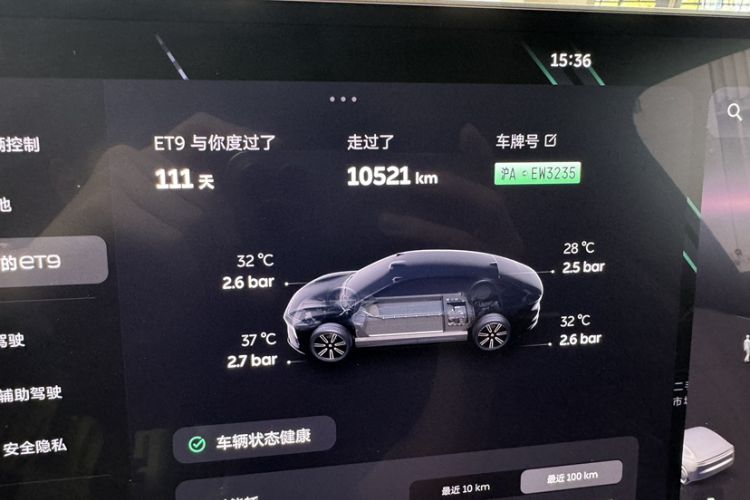 Used Nio ET9 2025 100 kWh Odometer Close Up