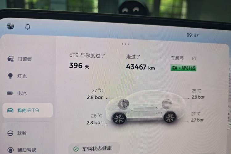 Used Nio ET9 2025 100kWh First-Edition Limited Edition Odometer Close Up