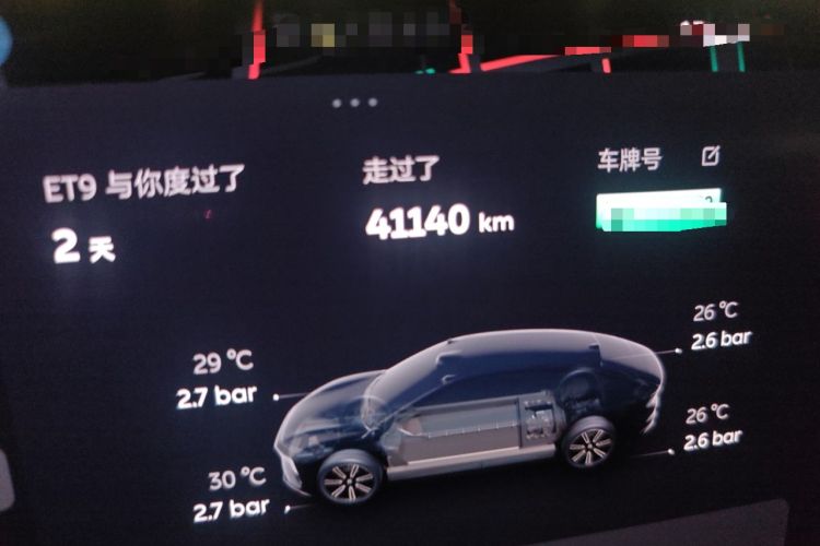 Used Nio ET9 2025 100kWh Signature Edition Odometer Close Up