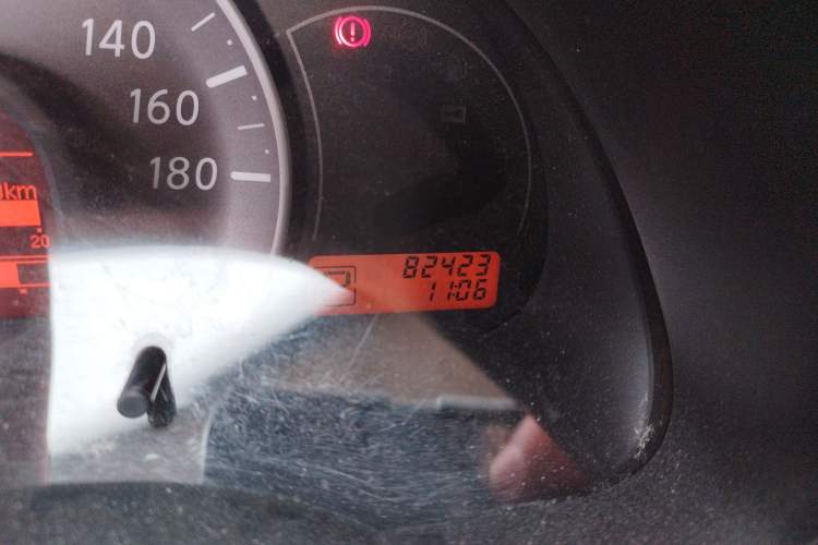 Used Nissan March 2010 1.5L Automatic Easy-Style Version Odometer Close Up