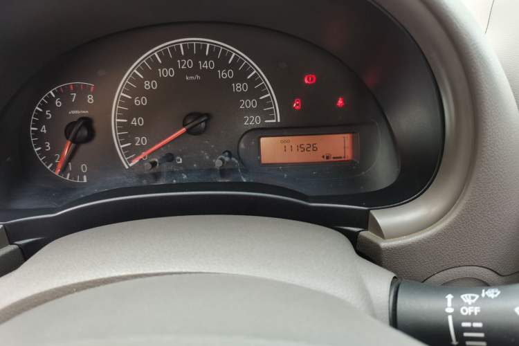 Used Nissan Sunny 2014 1.5XE Manual Comfort Edition Odometer Close Up