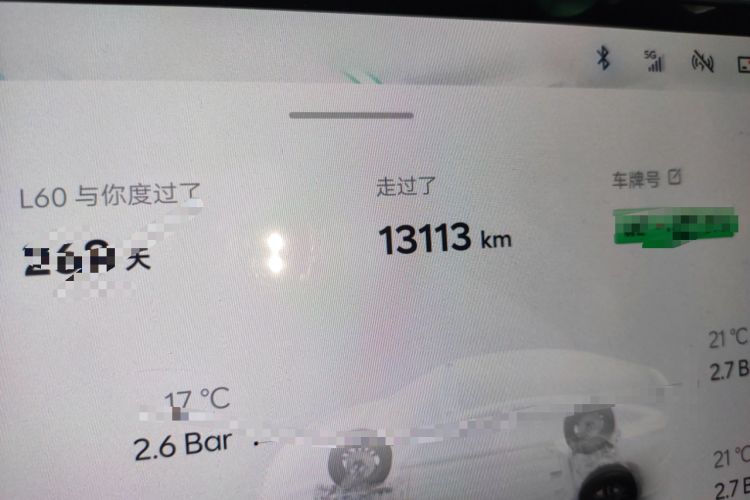 Used ONVO L60 2024 60 kWh Rear-Drive Version Odometer Close Up