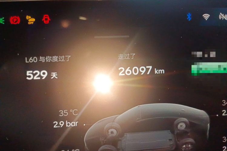 Used ONVO L60 2024 60 kWh Rear-Drive Version Odometer Close Up