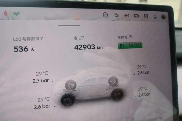 Used ONVO L60 2024 60 kWh All-Wheel Drive Odometer Close Up