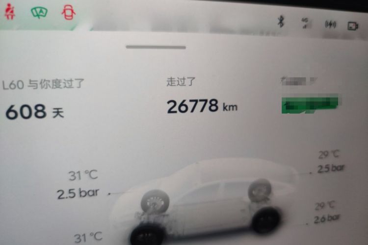 Used ONVO L60 2024 60 kWh Rear-Drive Version Odometer Close Up