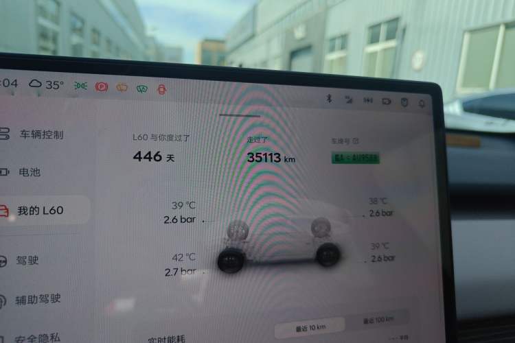 Used ONVO L60 2024 60 kWh Rear-Drive Version Odometer Close Up