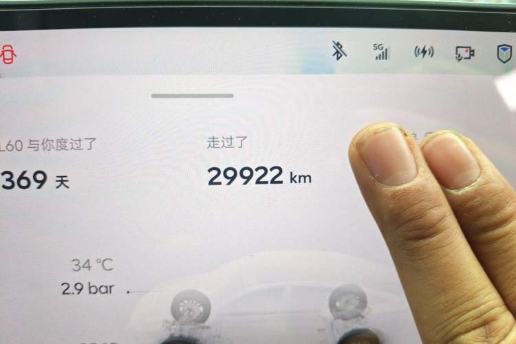 Used ONVO L60 2024 60 kWh Rear-Drive Version Odometer Close Up