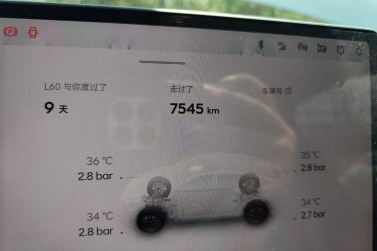 Used ONVO L60 2025 Model—60 kWh Rear-Wheel-Drive Version Odometer Close Up