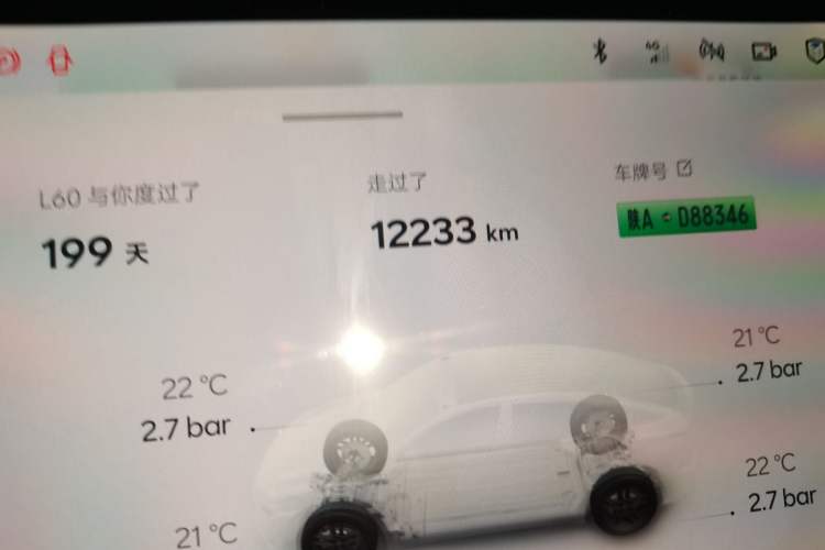 Used ONVO L60 2025 Model—60 kWh Rear-Wheel-Drive Version Odometer Close Up