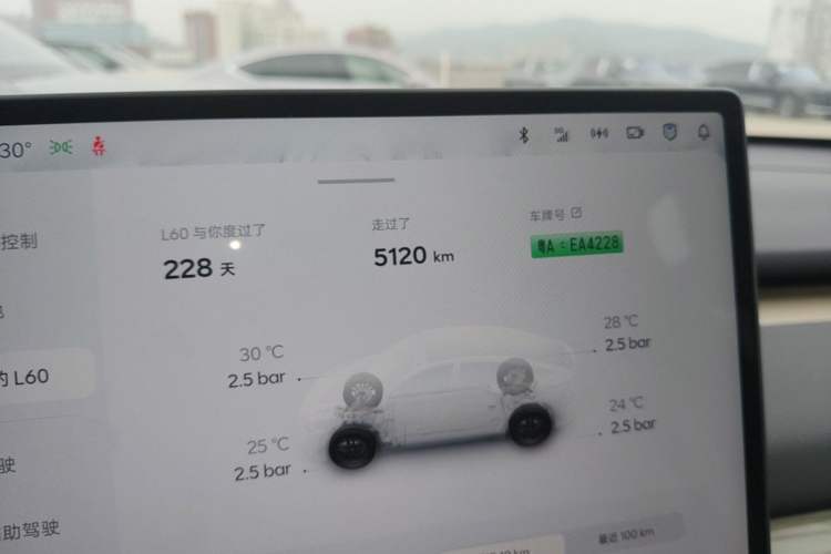Used ONVO L60 2025 Model—60 kWh Rear-Wheel-Drive Version Odometer Close Up