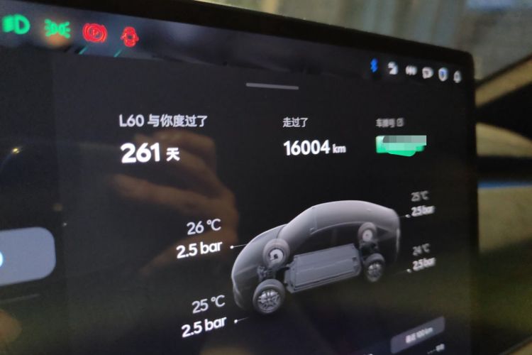 Used ONVO L60 2025 Model—60 kWh Rear-Wheel-Drive Version Odometer Close Up