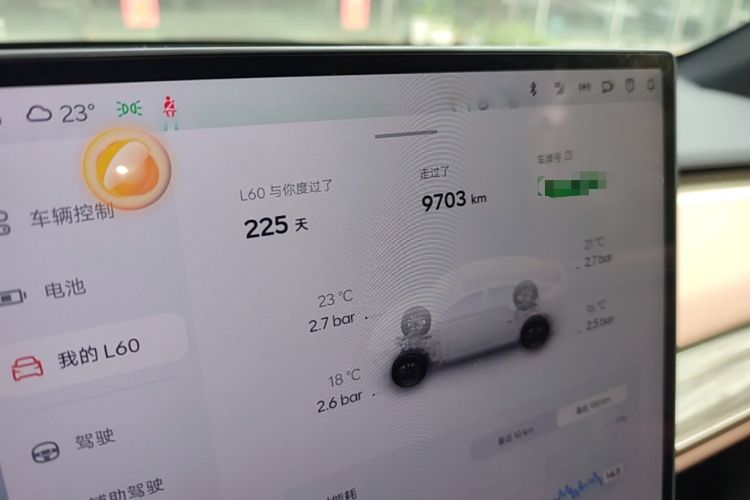 Used ONVO L60 2025 Model—60 kWh All-Wheel-Drive Version Odometer Close Up