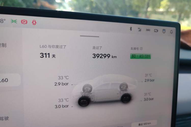 Used ONVO L60 2025 Model—60 kWh Rear-Wheel-Drive Version Odometer Close Up