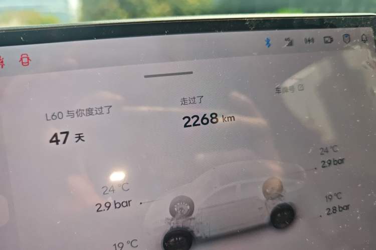 Used ONVO L60 2025 Model—60 kWh Rear-Wheel-Drive Version Odometer Close Up
