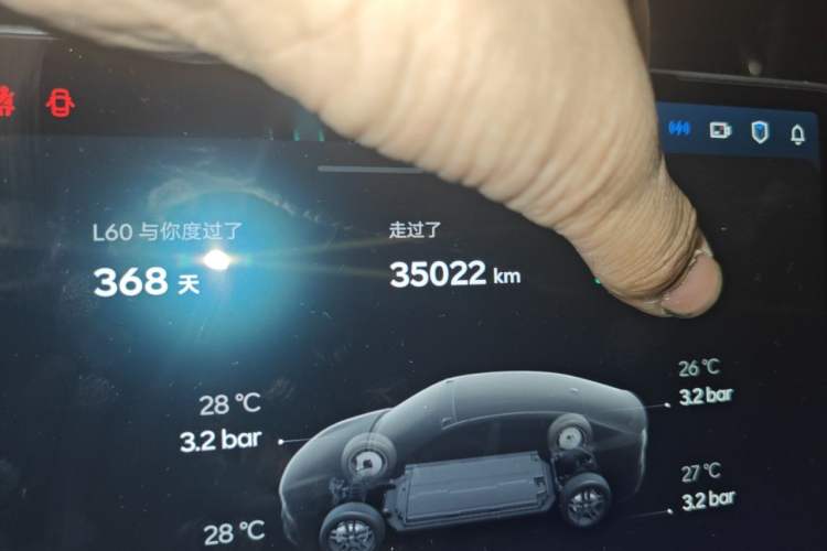 Used ONVO L60 2025 Model—60 kWh All-Wheel-Drive Version Odometer Close Up