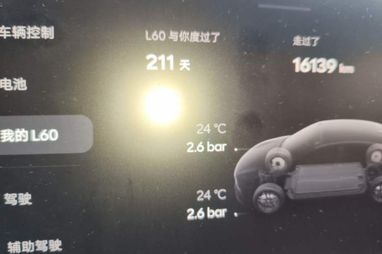 Used ONVO L60 2025 Model—60 kWh Rear-Wheel-Drive Version Odometer Close Up