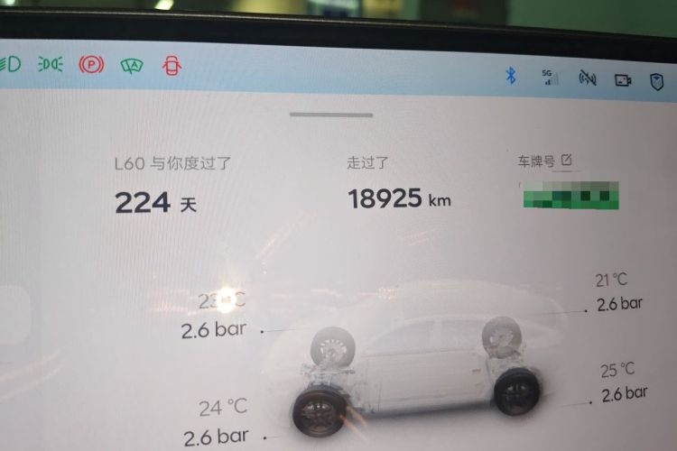 Used ONVO L60 2025 Model—60 kWh Rear-Wheel-Drive Version Odometer Close Up